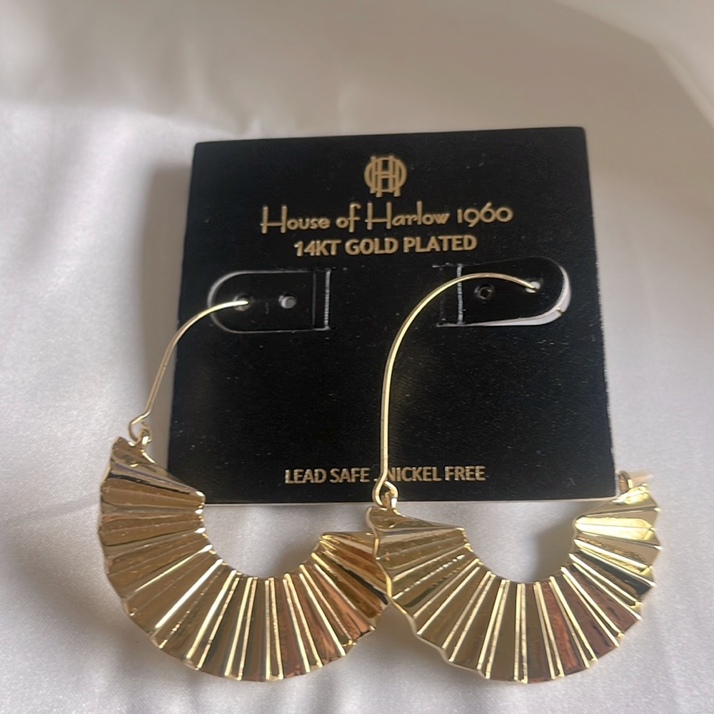 House of Harlow 1960, 14 KT gold plated earrings. New